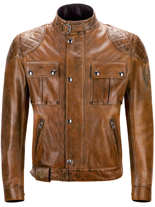 BELSTAFF BROOKLANDS LEATHER BLOUSON BURNT CUERO