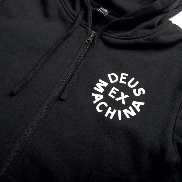 DEUS CIRCLE LOGO HOODY BLACK